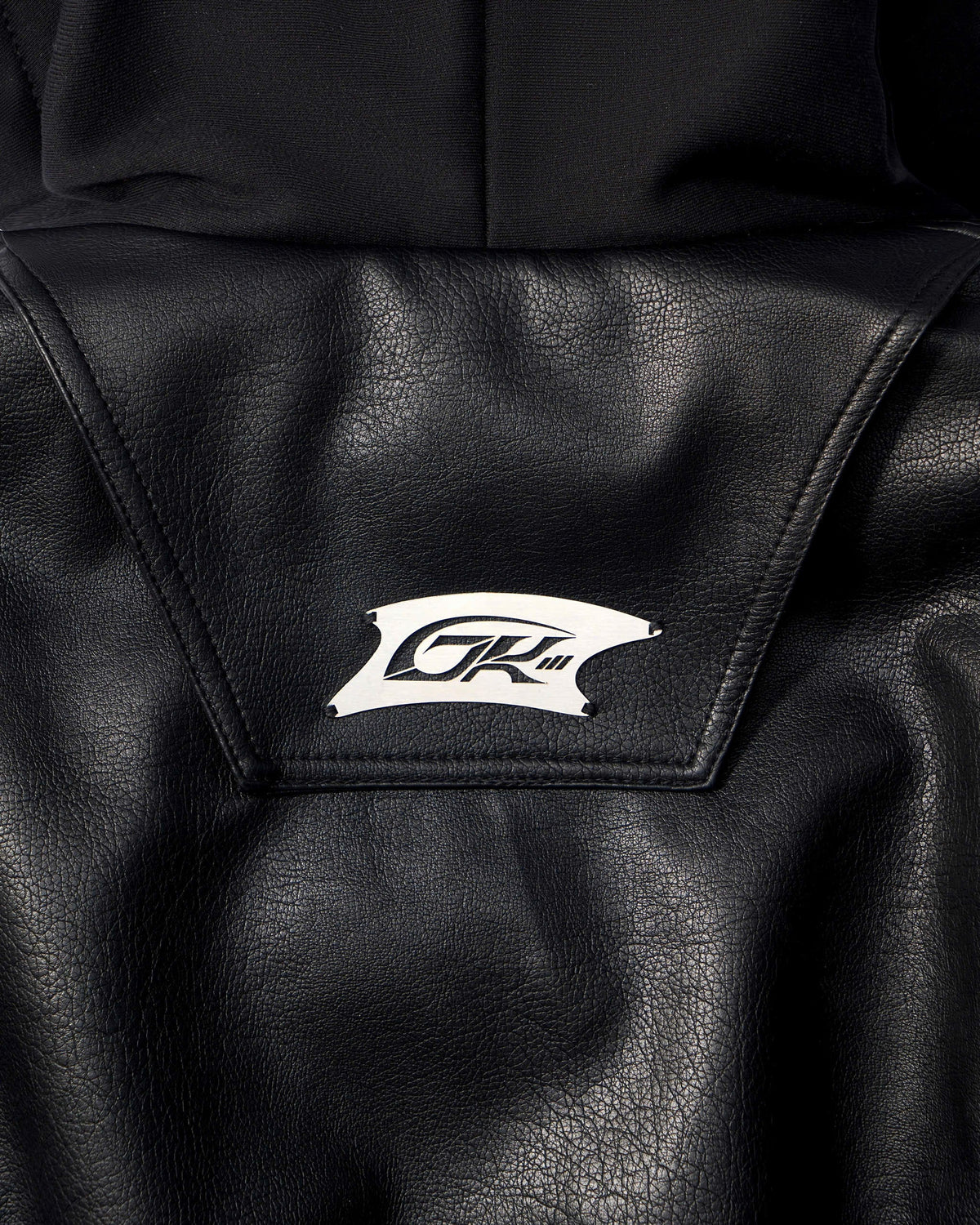 OVERSIZED HOODED LEATHER BOMBER JACKET