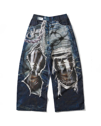 DTG PRINTED DENIM PANTS