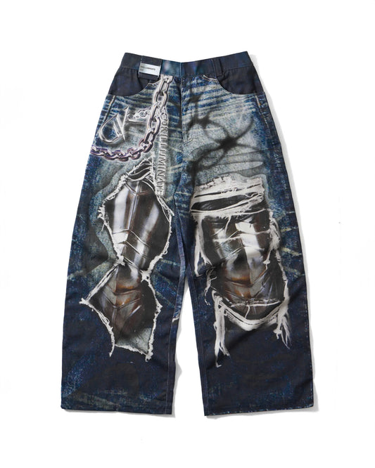 DTG PRINTED DENIM PANTS